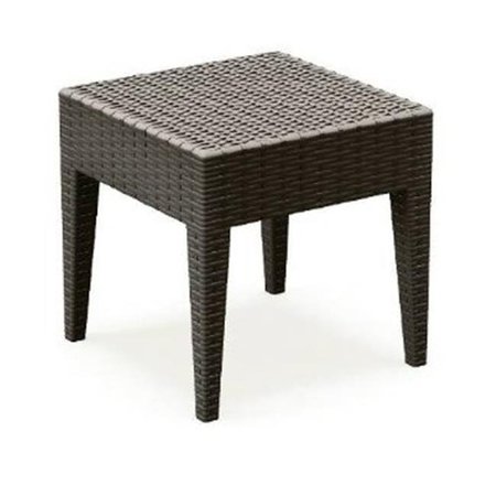 COMPAMIA Compamia ISP858-BR Miami Square Resin Side Table Brown ISP858-BR